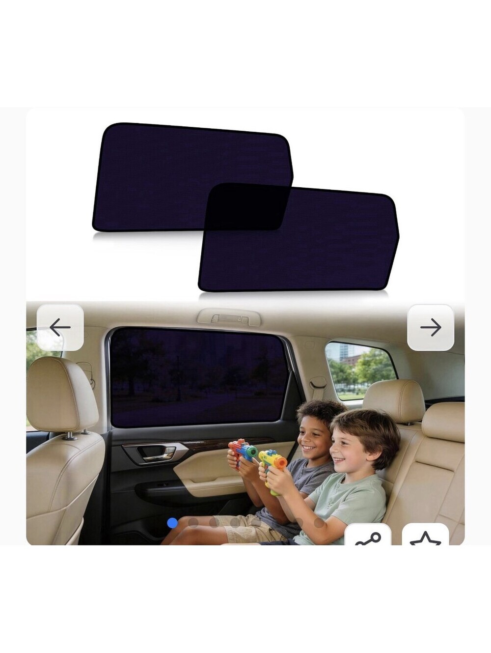 2-pack of XCBYT 2017-2022 CRV Window Shades, Static Cling Rear Window